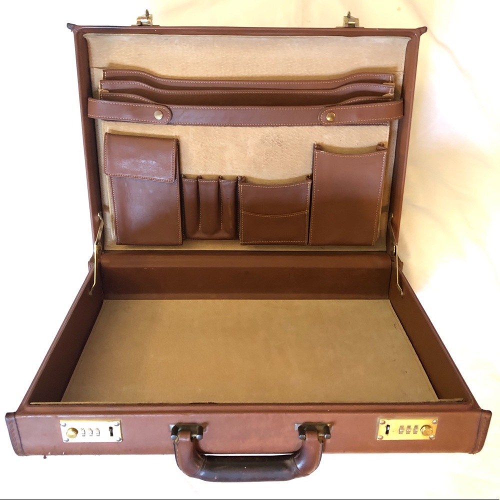 COACH 1970s/90s Leather Briefcase Hard Side Attaché Bag for Men & Women